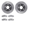 Dynamic Friction Co 7402-40011, Rotors-Drilled and Slotted-Silver with Ultimate Duty Performance Brake Pads, Zinc Coated 7402-40011